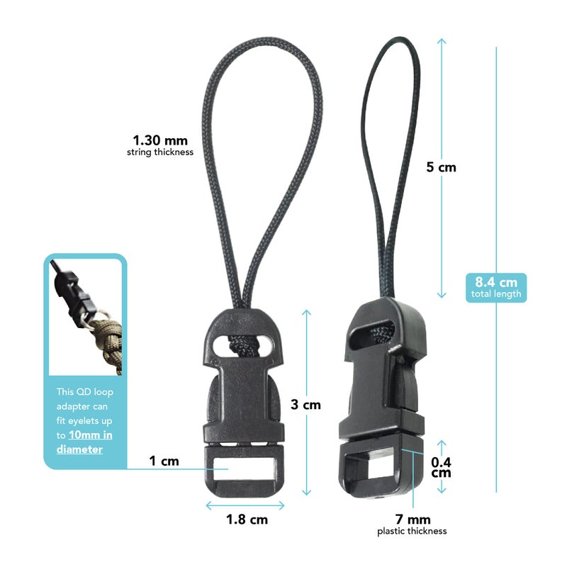 Foto&Tech 2 Pieces Quick Release QD Loop Connector for Camera Neck Strap Compatible with Fujifilm Samsung Sony Olympus Panasonic Canon Nikon Pentax Compact Camera, Point-and-Shoot Camera (Style A) - Image 2